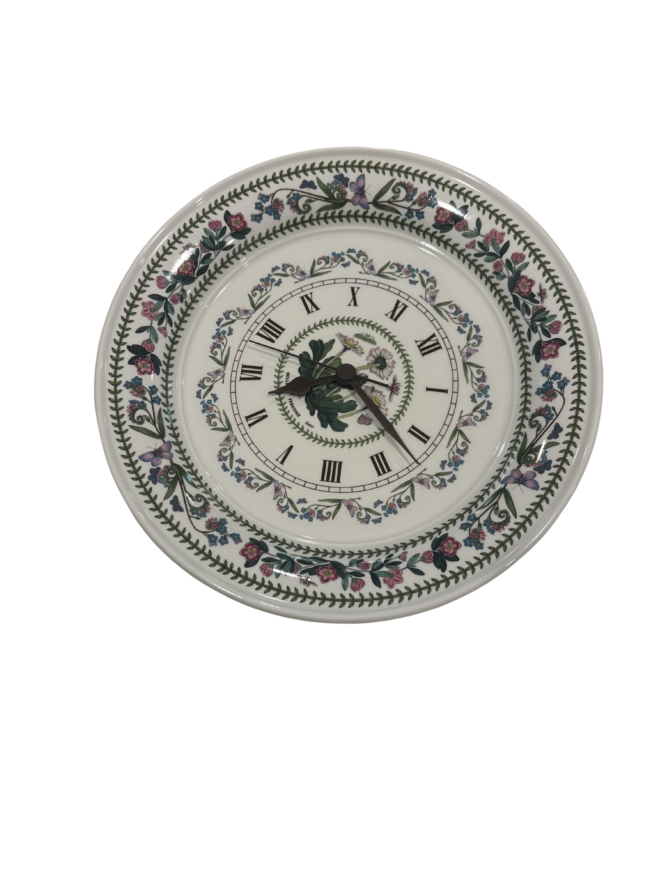 Portmeirion Botanic Garden ceramic wall clock with quartz movement