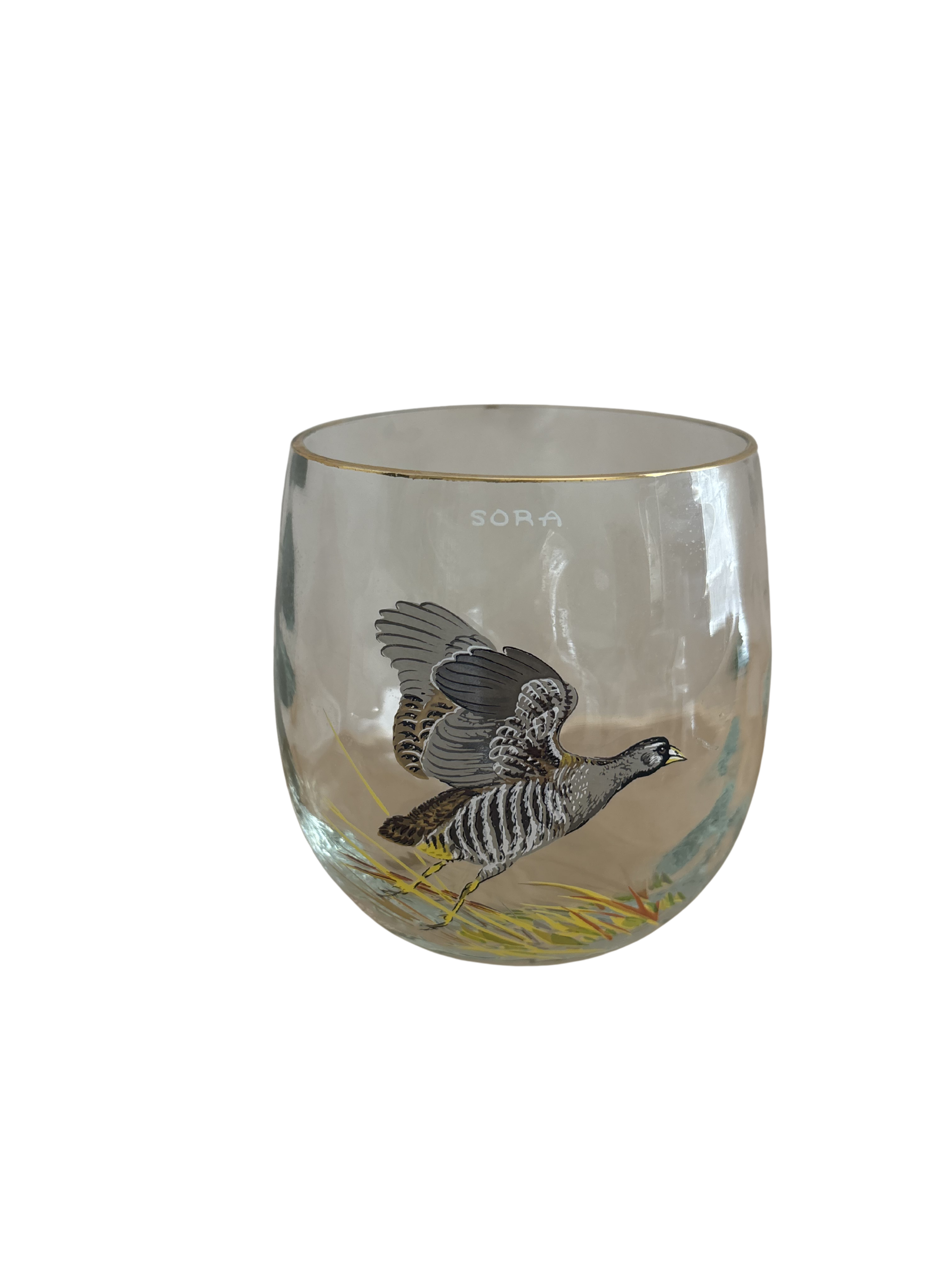 Set of 4 Vintage West Virginia Glass Specialty game bird tumblers