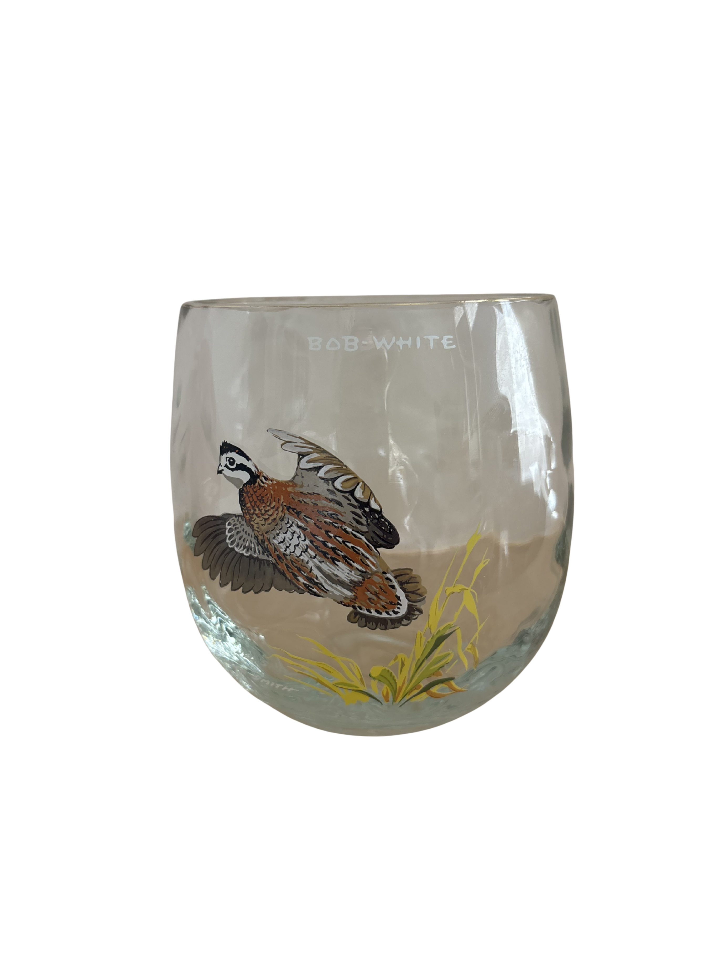 Set of 4 Vintage West Virginia Glass Specialty game bird tumblers