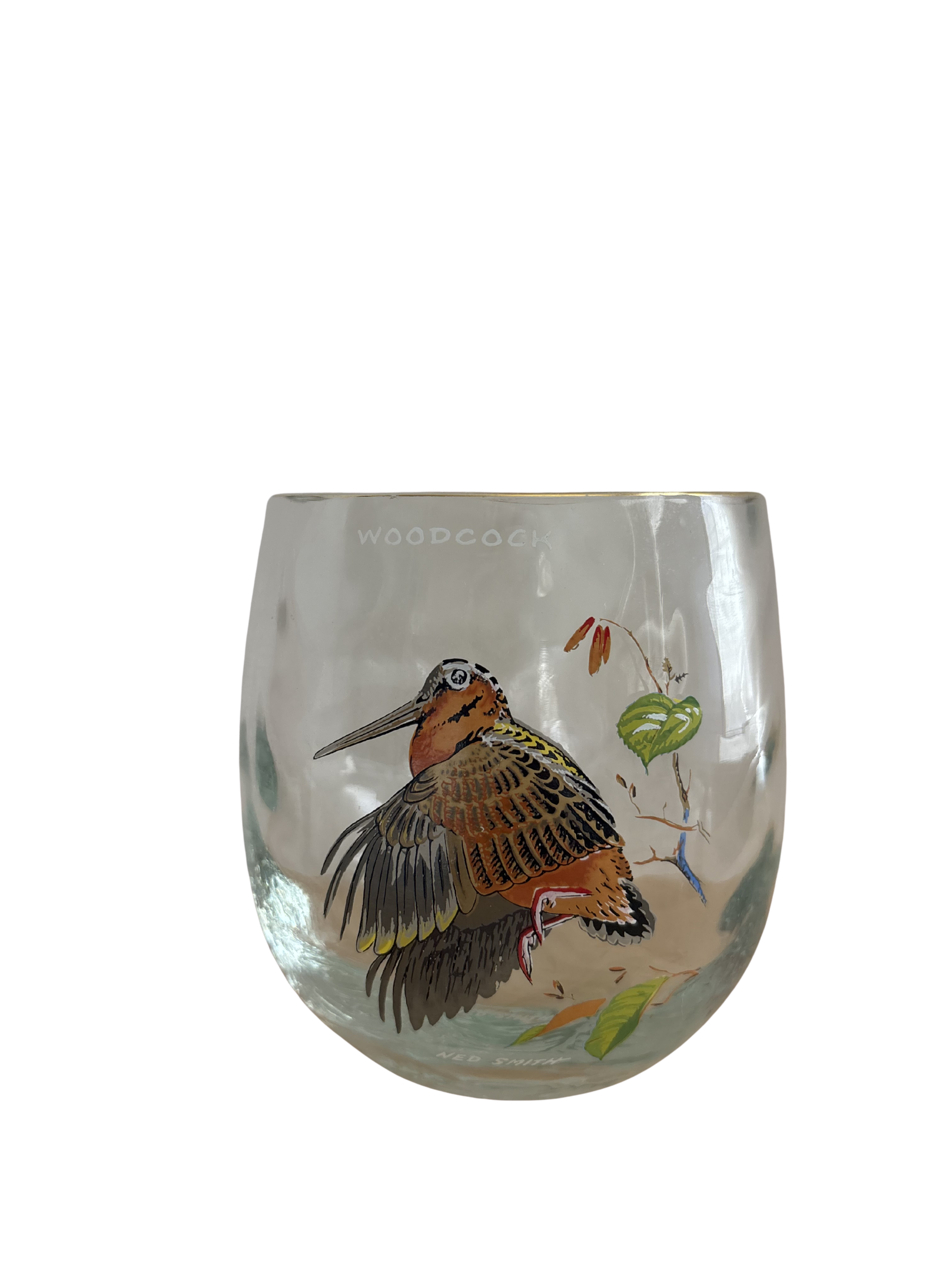 Set of 4 Vintage West Virginia Glass Specialty game bird tumblers